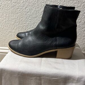 Clarks Women's Somerset Ankle Boots Booties Black Leather Size 9/ EU 40